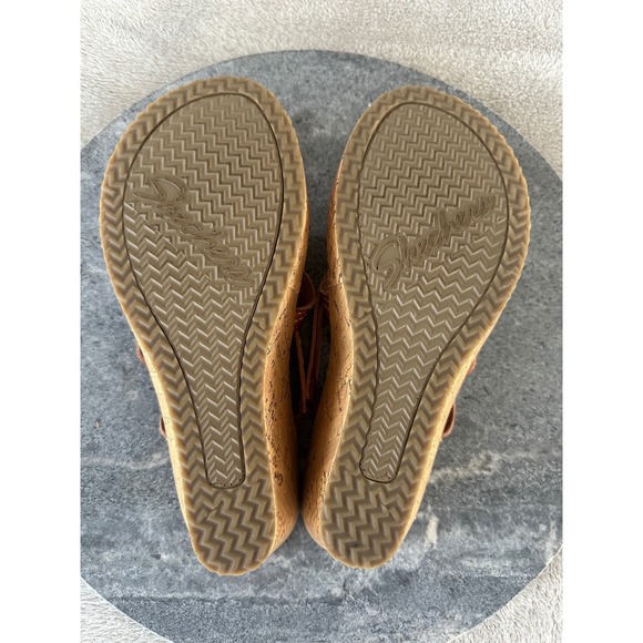 Skechers Beverlee Tiger Posse Womens Size 7 Brown Wedge Sandals Shoes - Picture 8 of 8